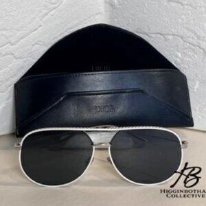 New Authentic DIOR BY DIOR 0102K Palladium White Silver Grey Women's Sunglasses